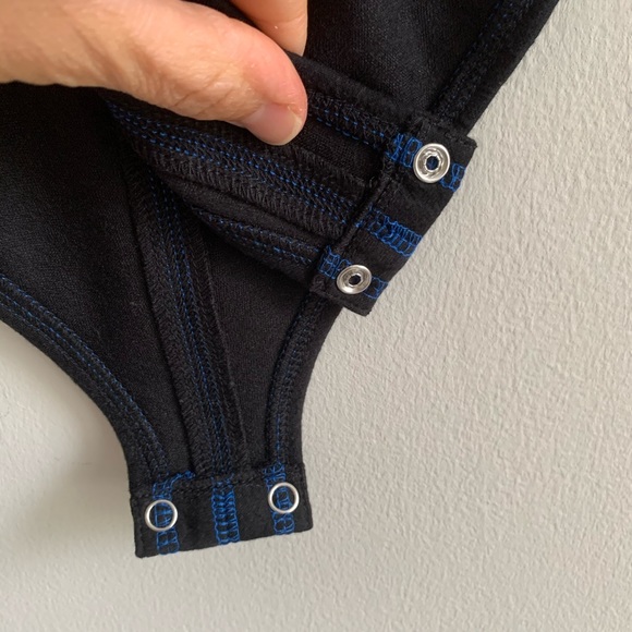 Proenza Schouler Scoop neck stretch jersey quilt soft bodysuit top black - Picture 9 of 15